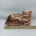 Vtg Copper tin Lined Cat kitten Mold Wall Hanging Kitchen Farmhouse Deco Korea 