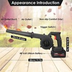 Cordless Leaf Blower Vacuum Handheld Electric Leaf Blower With 2 Battery New