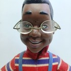 Nanco Family Matters Steve Urkel 1991 Plush Doll W glasses   Metal Stand  read 