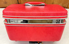 Vintage Samsonite Silhouette Train Makeup Marbled Red Carry On Case Luggage Pink
