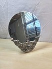 Vintage Silver-plated Ornate Vanity Mirror Tabletop Intricate Floral Design_aq