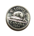 1964 Canada 5 Cents  beautiful Unc  Proof Like Coin   Elizabeth Ii 1st Portrait
