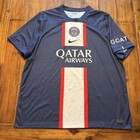 Paris Saint-germain Jersey Mens 2xl Blue Soccer Nike Dri-fit Qatar Airways Goat