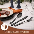 24-piece Matte Black Silverware Set  Stainless Steel Flatware Cutlery  Kitchen
