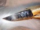 Subtle Rainbow Obsidian Fantasy Knife Carved African Handle Flint Knapping Coa