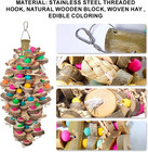 Colorful Wooden Bird Toys Parrot Cage Chew Accessories Macaw Cockatoo 6 l X 3 5 