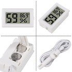 2-pack Mini Digital Hygrometer Thermometer Gauge With Probe Lcd 2pcs White