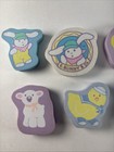 Rare Lot Of 7 Vintage Hallmark Spring Easter Crayola Bunny Erasers Duck Lamb