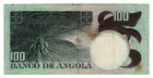 Angola 100 Escudos 1973 P-106 Portuguese Poet  Date Palm Tree Banknote