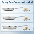 Titanium Pan Set  8   10   12   Hammered Frying Pan Skillet With Lid For Cooking