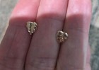  14k Yellow Gold  Leaf Tiny Starter child Stud Earrings Pre-owned 