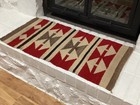 Vintage Navajo Native American Small Rug Weaving 17  X 35  Southwestern Decor