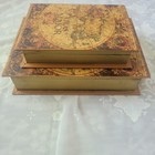 Vintage Atlas Major Decorative Book Boxes   2  Lined Interior For Small Storage