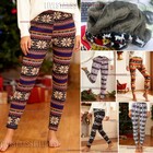 Womens Winter Fleece Thermal Lined Thick Leggings Warm Insulated Christmas Pants