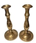 Brass Candlesticks Early 19th Century Heavyweight Rare Pair 11    6 Lb Solid  Read