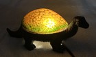 Vintage Dinosaur Lamp With Amber Yellow Green Glass Shell 16  Accent night Light