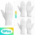 6 Pairs White Cotton Gloves  Thin Inspection Gloves For Women And Men  Soft F   
