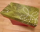 Vtg 70s Dayton s Department Store Christmas Gift Box Pearls And Pine Boughs