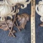 Vtg Syroco Chrysanthemum Wall Decor Set Of 2 Mcmlxii 1962 Usa Hard Plastic 18x13