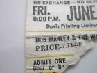 Vtg 1978 Bob Marley   The Wailers Concert Ticket Stub Toronto Maple Leaf Gardens