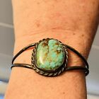 Navajo Turquoise Cuff Bracelet Southwestern American Vintage Old Pawn 925 Silver