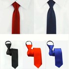 Boys Girls 15  Pre-tied Zipper Necktie Skinny Slim Kids Wedding Formal Tie