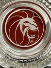 Vintage Las Vegas Mgm Grand Casino Hotel Glass Ashtray Lion Head 4 5   