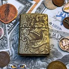 Zippo Grateful Dead Steal Your Face Engraved Brass Armor Cigarette Cigar Lighter