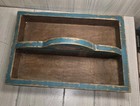 Antique Wooden Cutlery Tray Utensil Caddy Painted Primitive Farmhouse Knife Box
