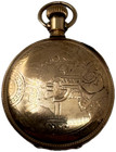 Antique 16s Unsigned Open Face Pocket Watch Case Gold Filled Liberty Tower