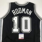 Autographed signed Dennis Rodman San Antonio Black Basketball Jersey Psa dna Coa