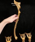 Set 4 Antique Vtg Nude Goddess Claw Foot Bench Stool Table Legs Art Deco Nouveau