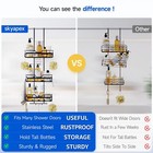 Shower Caddy Over The Door Organizer Bath Rack Hanging Over Glass With Hooks St