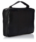 Black Genuine Leather Bible Organizer Book Cover Large Carrying Bag Case