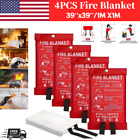 4 Pack Fire Blanket Fiberglass Hero Emergency Home Retardant Prepared 39  x39  