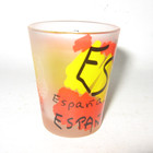 Spain Espana Souvenir Shot Glass Orange And Yellow Abstract Flag