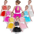 Kids Girls Dresses Princess Tutu Dress Fairy Dancewear Tulle Layered Skirt Jazz