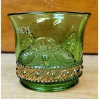 Antique Eapg Souvenir Tooth Pick Holder-brant M i  - Green jewel Medallion