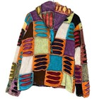 Nepal Nature Women   s Size M Rare Patchwork Cotton Elf Hoodie Jacket Sweatshirt
