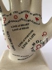 Vtg Ceramic Palmistry Hand Statue Fortune Telling Chiromancy Crackle Glaze 12 