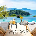 2 Pack Outdoor Side Table For Small Spaces  14 Inch Patio Side Table plant St   