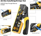 Cat7 Rj45 Crimping Tool  Cat 7 Cat6 Cat5 Pass Through Ethernet Crimping Tool Kit