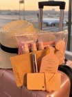 Travel  Gift Box For Women  Tsa Bottles Passport Holder Luggage Tag Set Pink