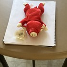 Ty Teenie Beanie Red Pig Beanbag Plush W  Heart Tag Retired 1999 Vintage