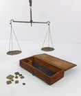Apothecary Scale In Wood Box 19th C With H Troemner Weights German Balance 