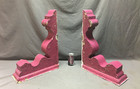 Antique Pair Wood Corbel Roof Bracket Victorian Shabby Magenta Vtg Old 83-25b