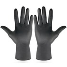 Fortify Diamond Textured Nitrile Gloves - 7mil Heavy Duty  Foodsafe  l  Black