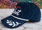 Pabst Blue Ribbon Original Beer New Corduroy Trucker Rope Snapback Hat - Navy 