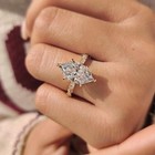 Vintage Inspired Engagement Ring Antique Dutch Marquise Moissanite Gifts Jewelry