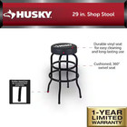 Shop Stool 360   Swivel Seat 29  Workshop Garage Bar Chair Cushioned Black